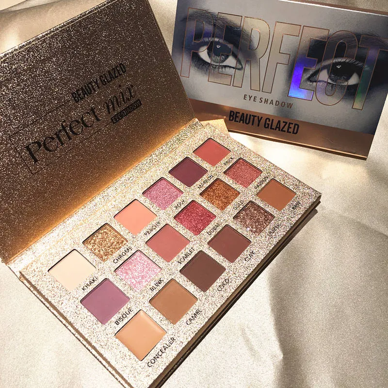 18 Color Nude Shining Eyeshadow Palette Makeup Glitter Pigment Smoky Eye Shadow