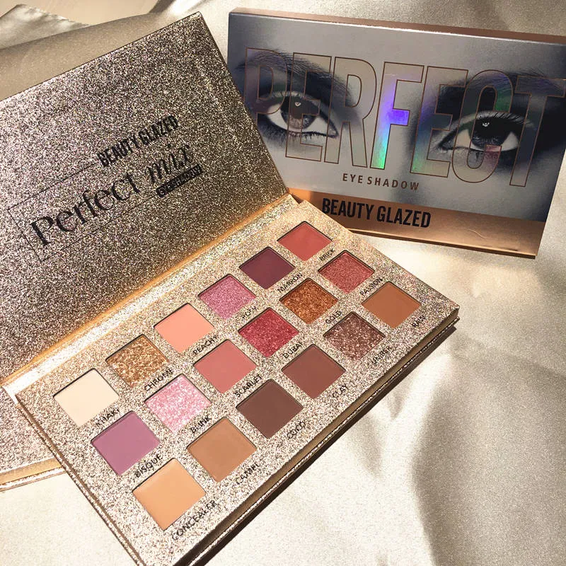 18 Color Nude Shining Eyeshadow Palette Makeup Glitter Pigment Smoky Eye Shadow