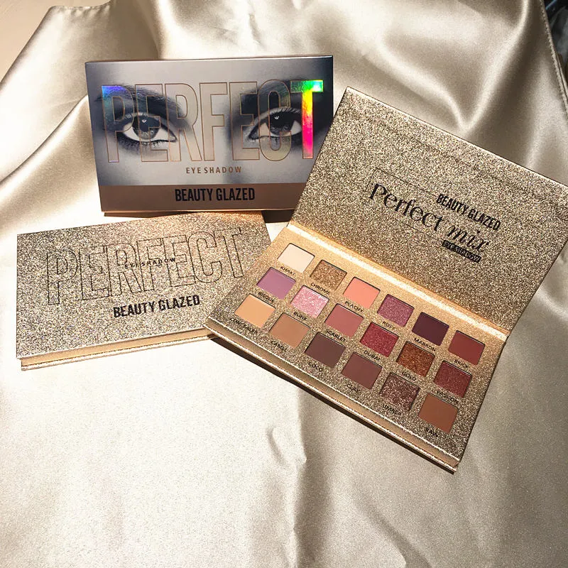 18 Color Nude Shining Eyeshadow Palette Makeup Glitter Pigment Smoky Eye Shadow