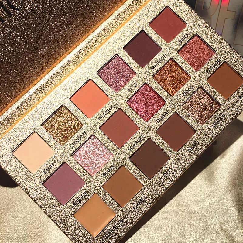18 Color Nude Shining Eyeshadow Palette Makeup Glitter Pigment Smoky Eye Shadow