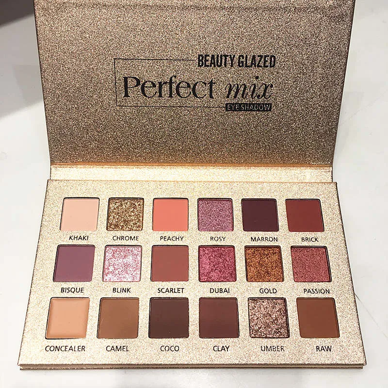 18 Color Nude Shining Eyeshadow Palette Makeup Glitter Pigment Smoky Eye Shadow