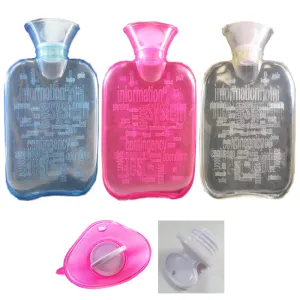 2 Hot Water Bottle Bag Eco PVC Thick Warm Relaxing Heat Cold Therapy Relief Pain