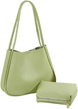 2 Pcs Slouchy PU Leather Crescent Hobo Bags Women Trendy Crossbody Purse Top-handle Satchels Shoulder Bag Tote Handbag