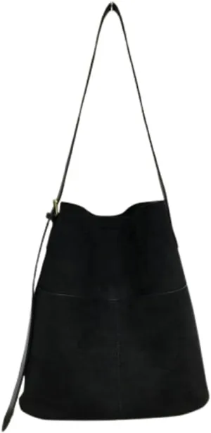 2 Pcs Slouchy Suede Bucket Bag Women Crescent Satchels Shoulder Bag Crossbody Purse Hobo Bags Top-handle Tote Handbag