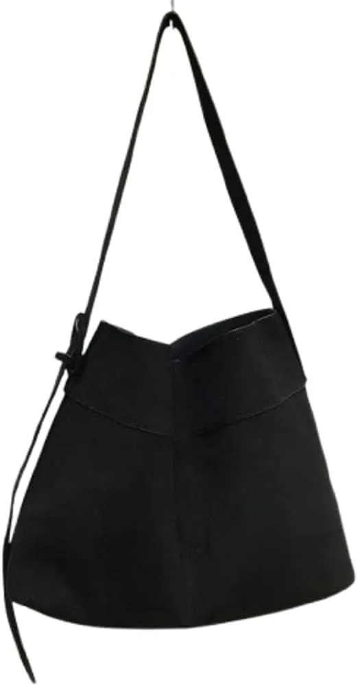 2 Pcs Slouchy Suede Bucket Bag Women Crescent Shoulder Bag Satchels Crossbody Purse Hobo Bags Top-handle Tote Handbag