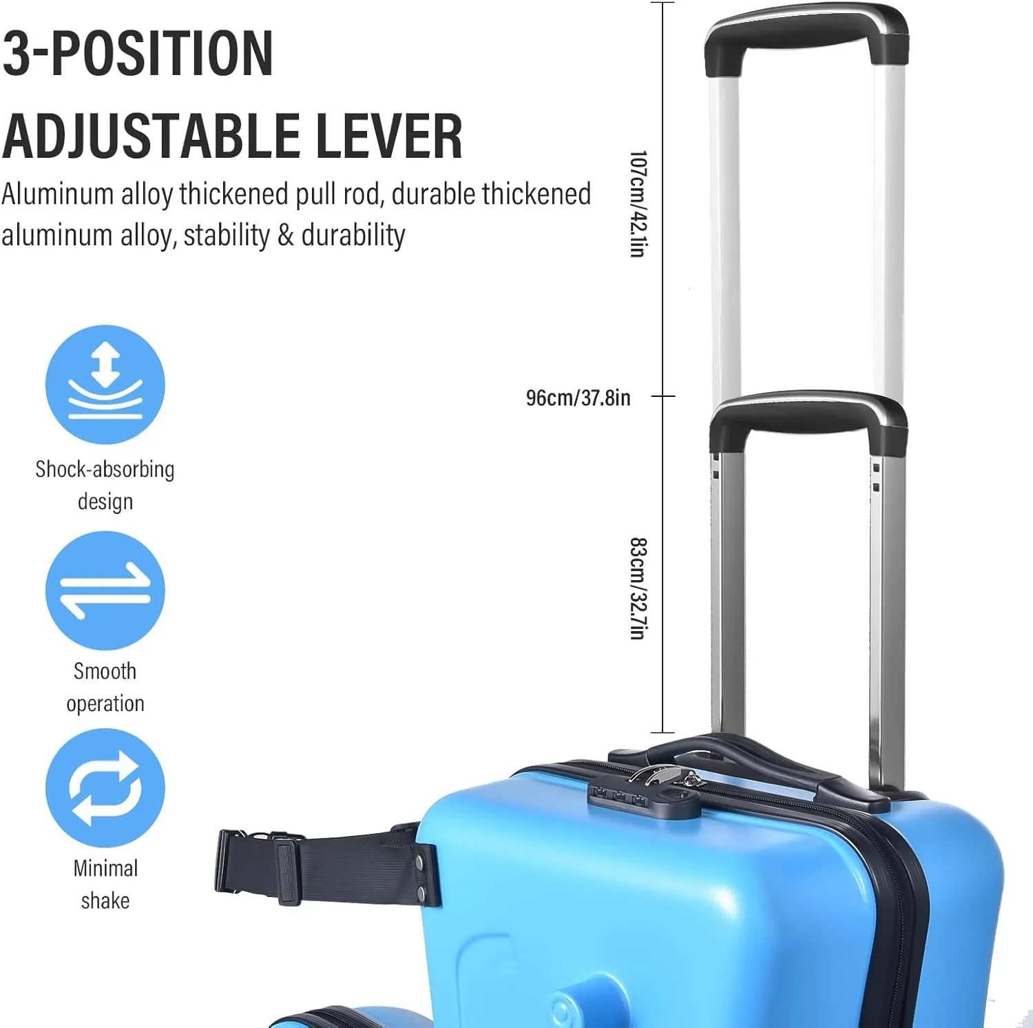 24 Inch Kids Ride Suitcase, Toddler Luggage Seat Ride with Lock - Kids Travel Trolley with Safety Belt, kids luggage with wheels Child Stroller Spinner Luggage, ABS PC (Blue, 5-12 Years)