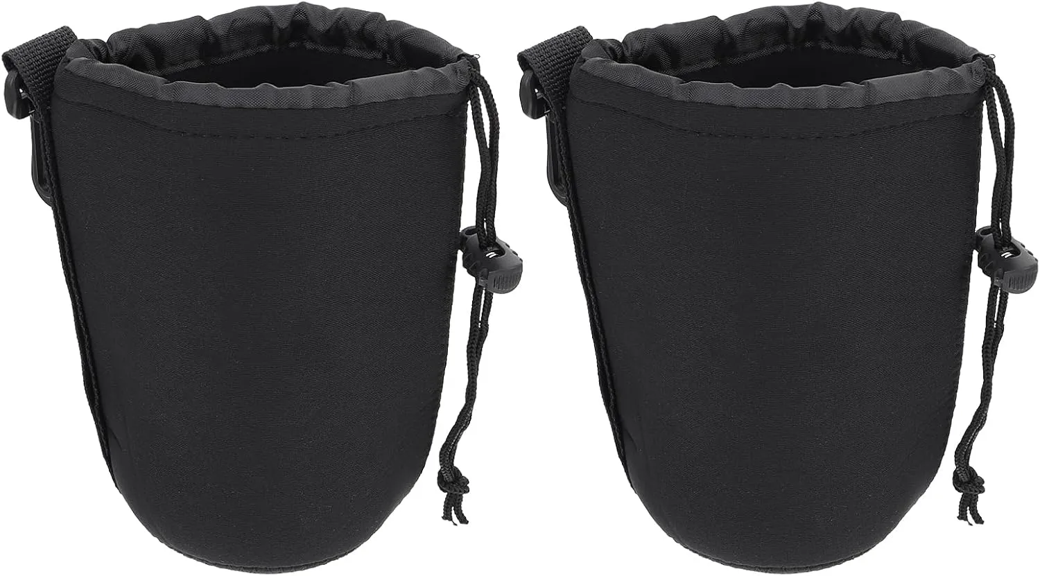 2pcs Camera Lens Case - Drawstring Lens Pouch Bag - Shockproof Neoprene Case for DSLR Camera Lenses