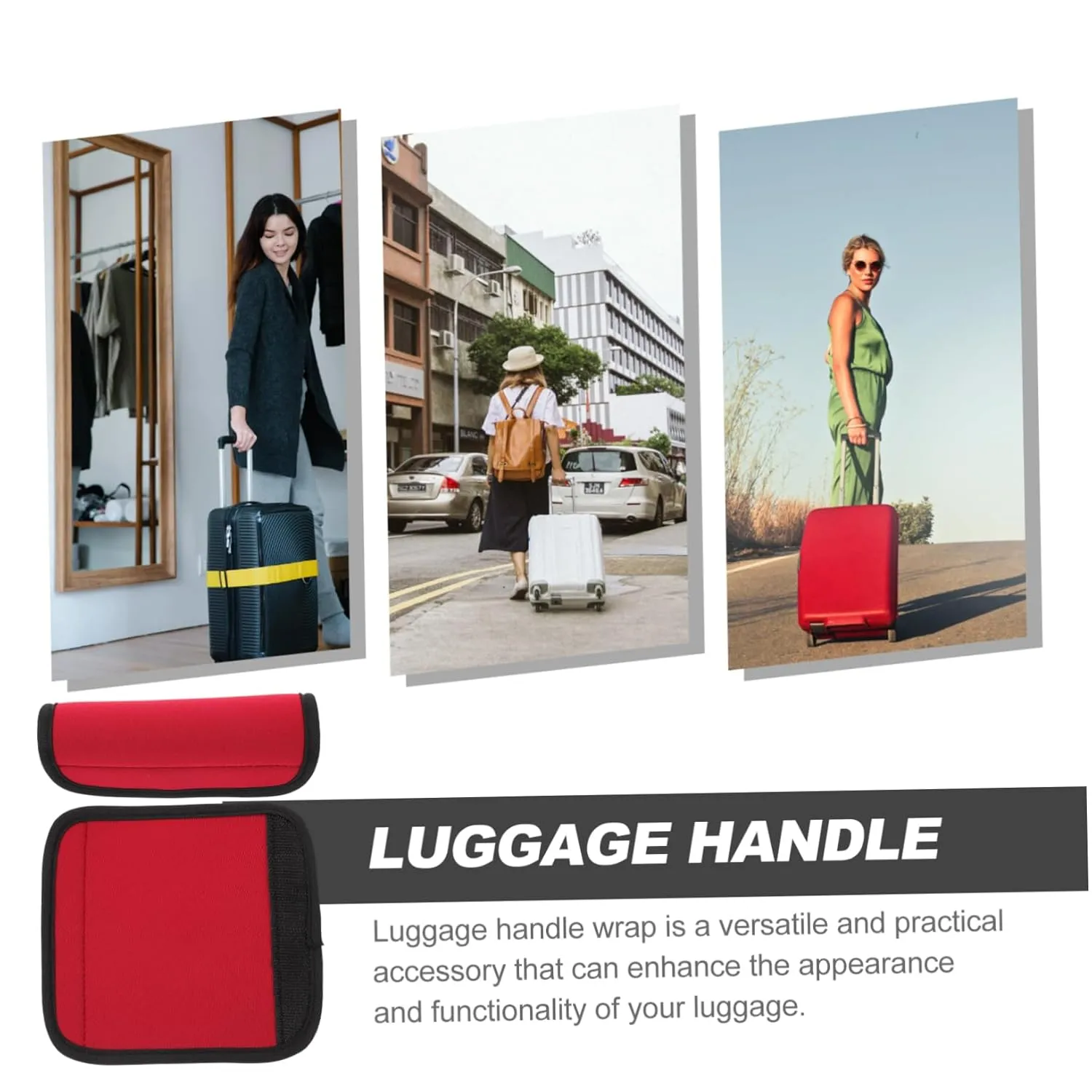 2pcs Luggage Handle Wraps for Suitcases Luggage Handles Wrap Travel Belt for Covers
