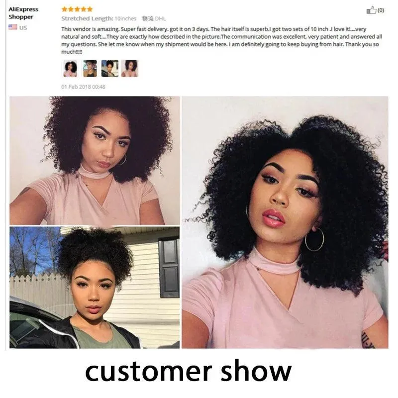 3B 3C Kinky Curly Afro Clip In Hair Extensions - Premium Remy Human Hair