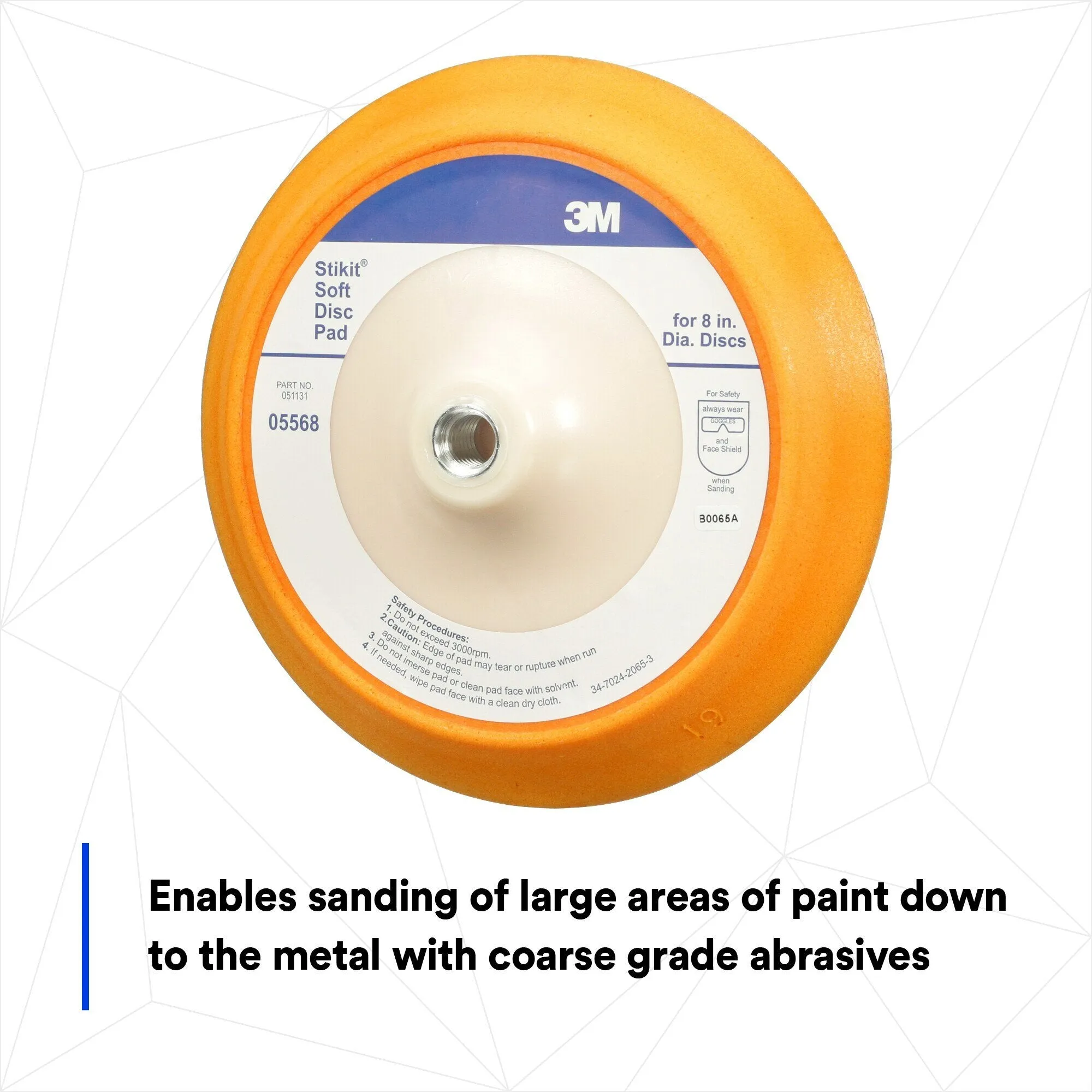 3M Stikit Soft Disc Pad, 05568, 8 in