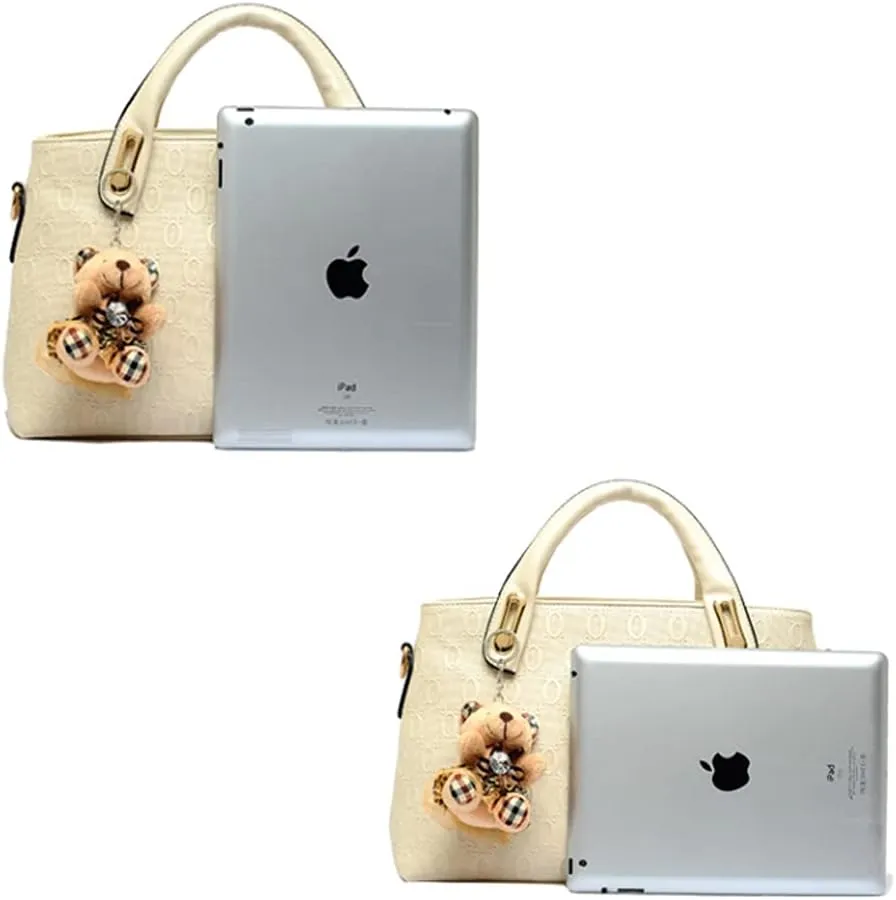 4pcs Set Handbags for Women Fashion Top Handle Shoulder Bag Hobo Shopper Satchels Card Holder Tote Purses