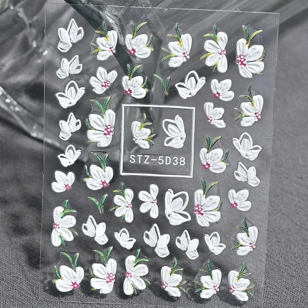 5D Christmas Nail Art Stickers - Festive Winter Designs for Creative Holiday Manicures