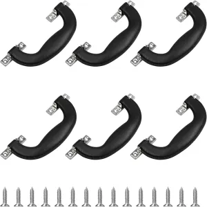6Pcs 150mm Long Black Plastic Luggage Trunk Side Carrying Handles, Suitcase Replacement Pull Handles with Mounting Screws
