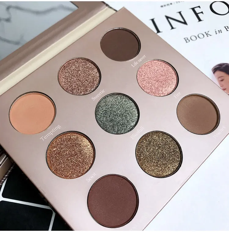 9 Colors Makeup Pressed Eyeshadow Glitter Shimmer Matte Eyeshadow Palette
