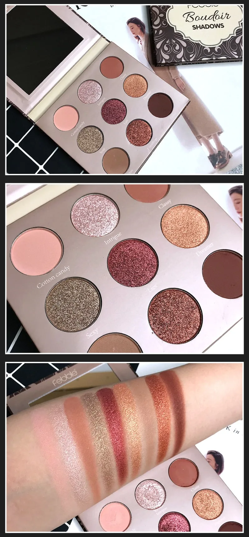 9 Colors Makeup Pressed Eyeshadow Glitter Shimmer Matte Eyeshadow Palette