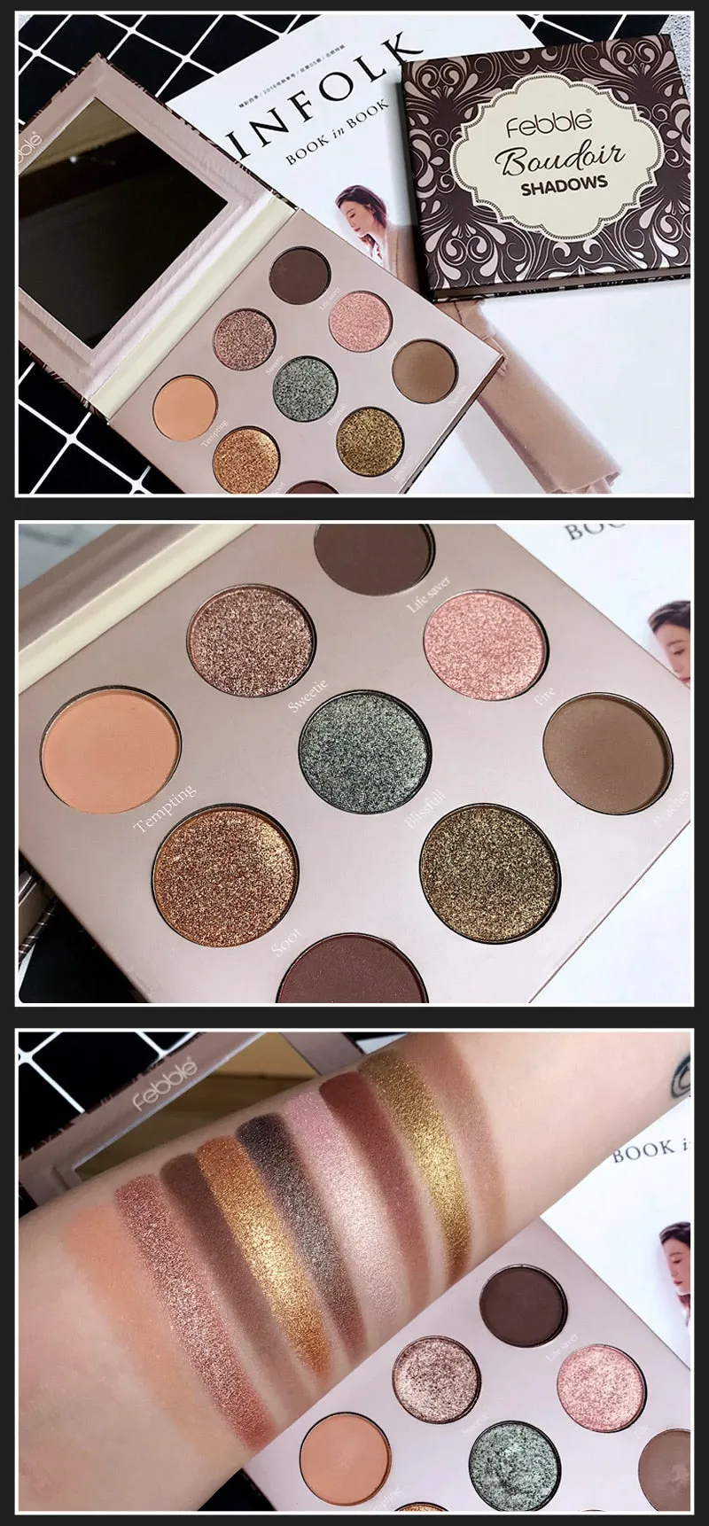 9 Colors Makeup Pressed Eyeshadow Glitter Shimmer Matte Eyeshadow Palette