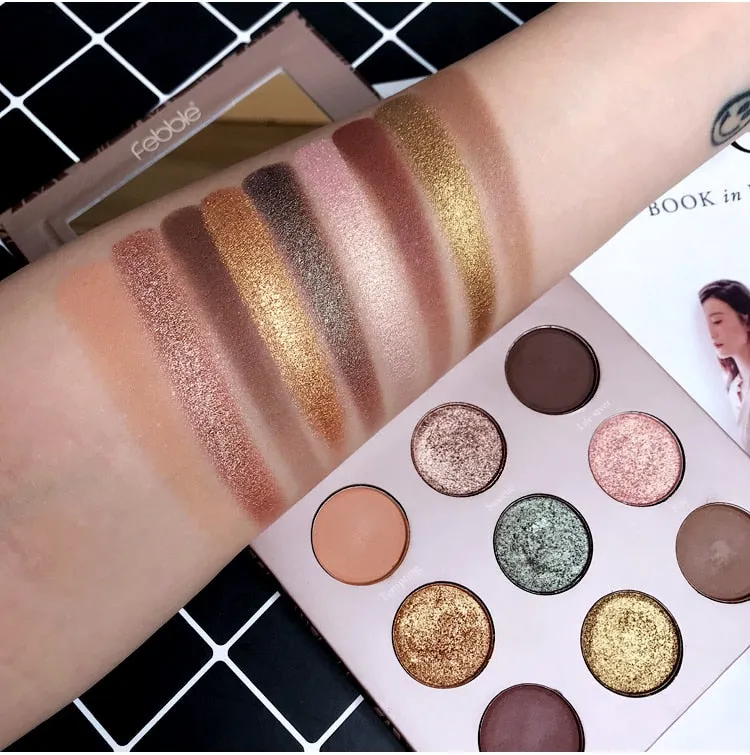 9 Colors Makeup Pressed Eyeshadow Glitter Shimmer Matte Eyeshadow Palette