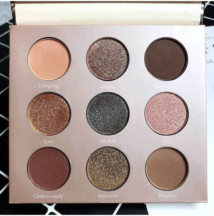 9 Colors Makeup Pressed Eyeshadow Glitter Shimmer Matte Eyeshadow Palette