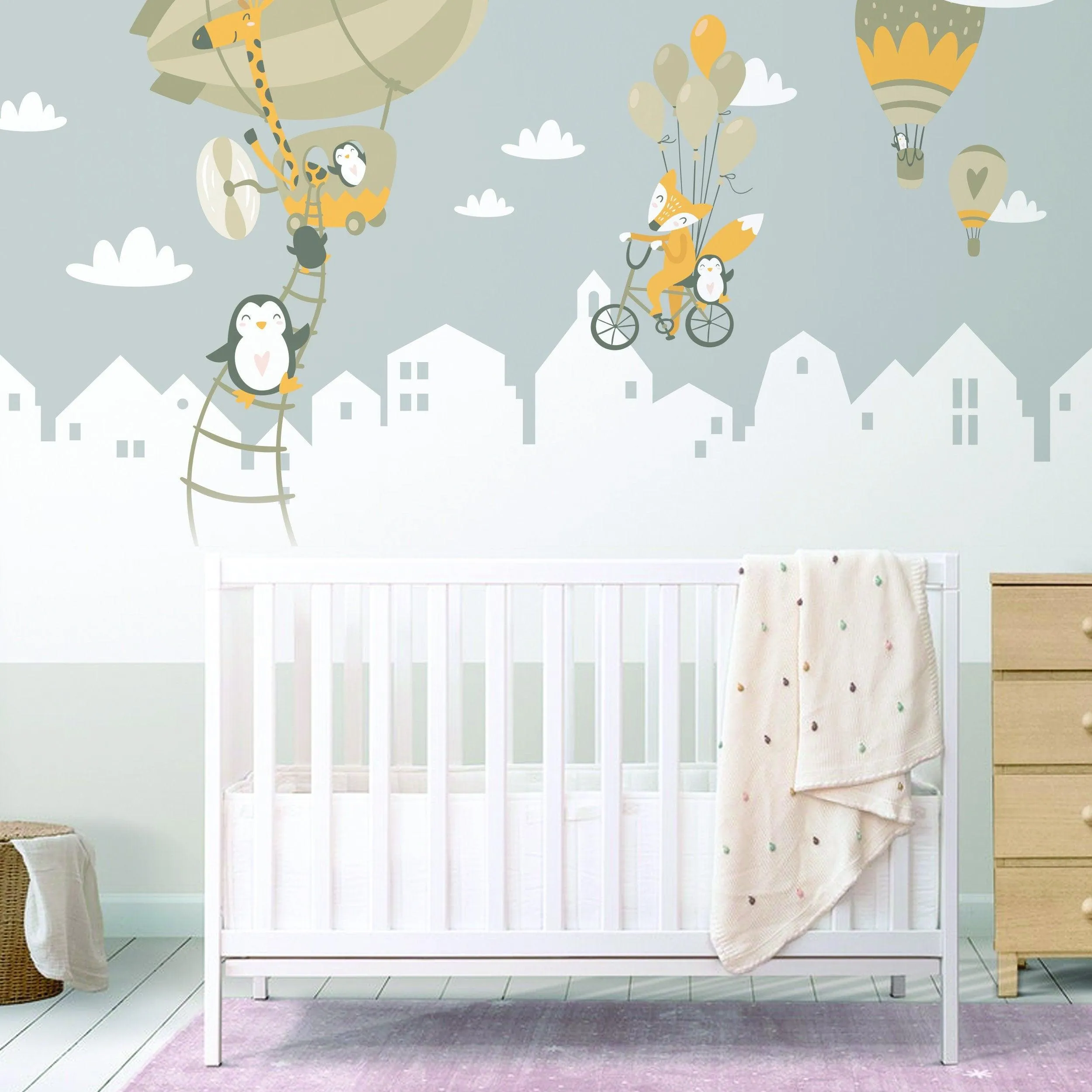 Adorable Animal Wall Stickers, Fauna Art Decals, Charming Creature Wall Appliques