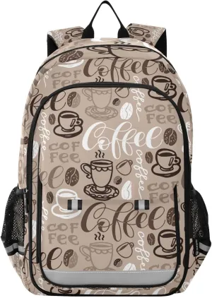 ALAZA Coffee Brown Laptop Backpack Purse for Women Men School Bag 17 Inch Bookbag Student Boys Girls Travel Casual Daypack