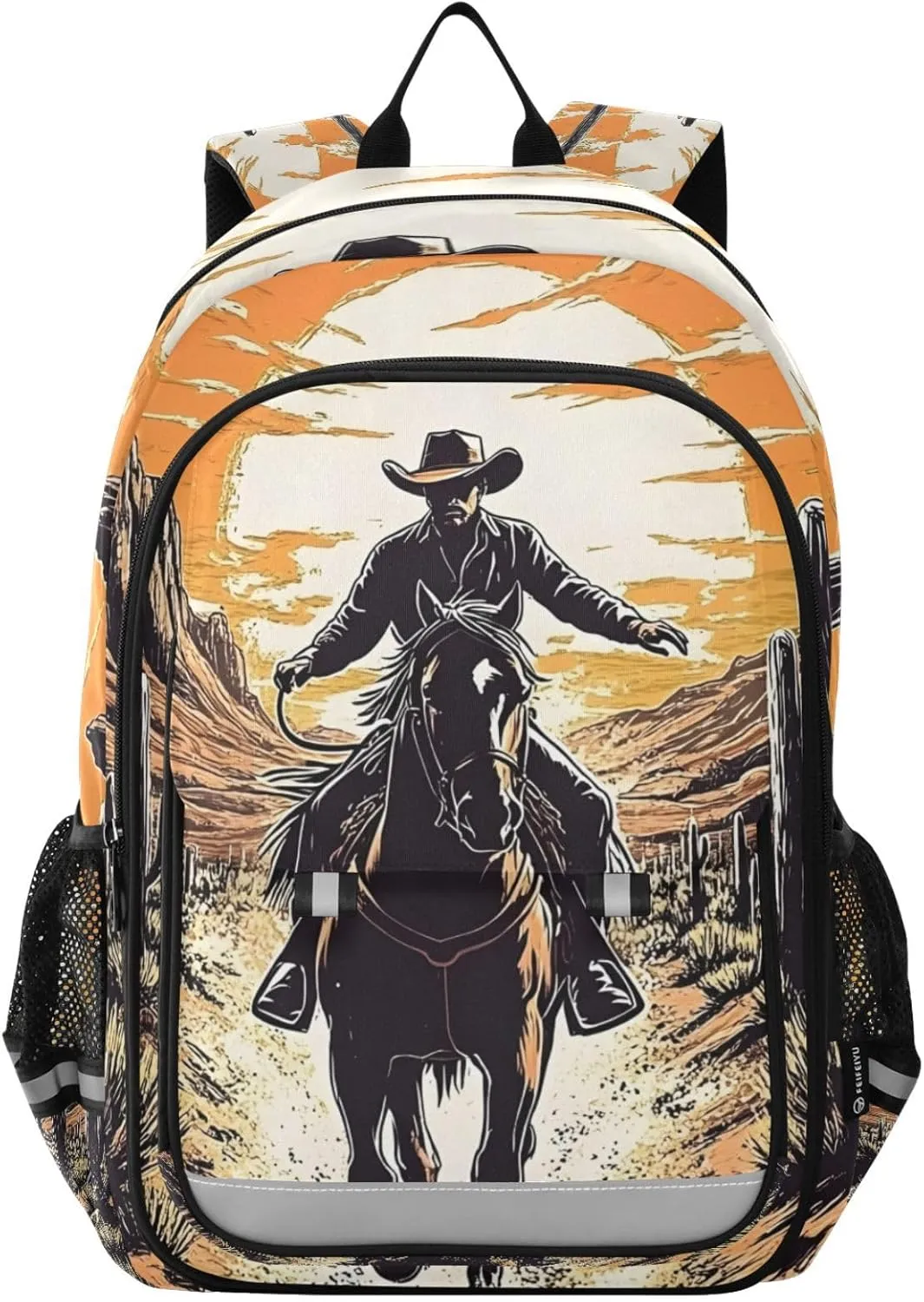 ALAZA Western Cowboy Sunset Desert Cactus Laptop Backpack Purse for Women BookBags 17 inch School Bags Men Boys Girls Travel Casual Daypack