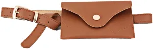 Andongnywell Women's Leather Fanny Pack Waist Bag with Removable Leather Belt Bag PU Belt Waist Pouch