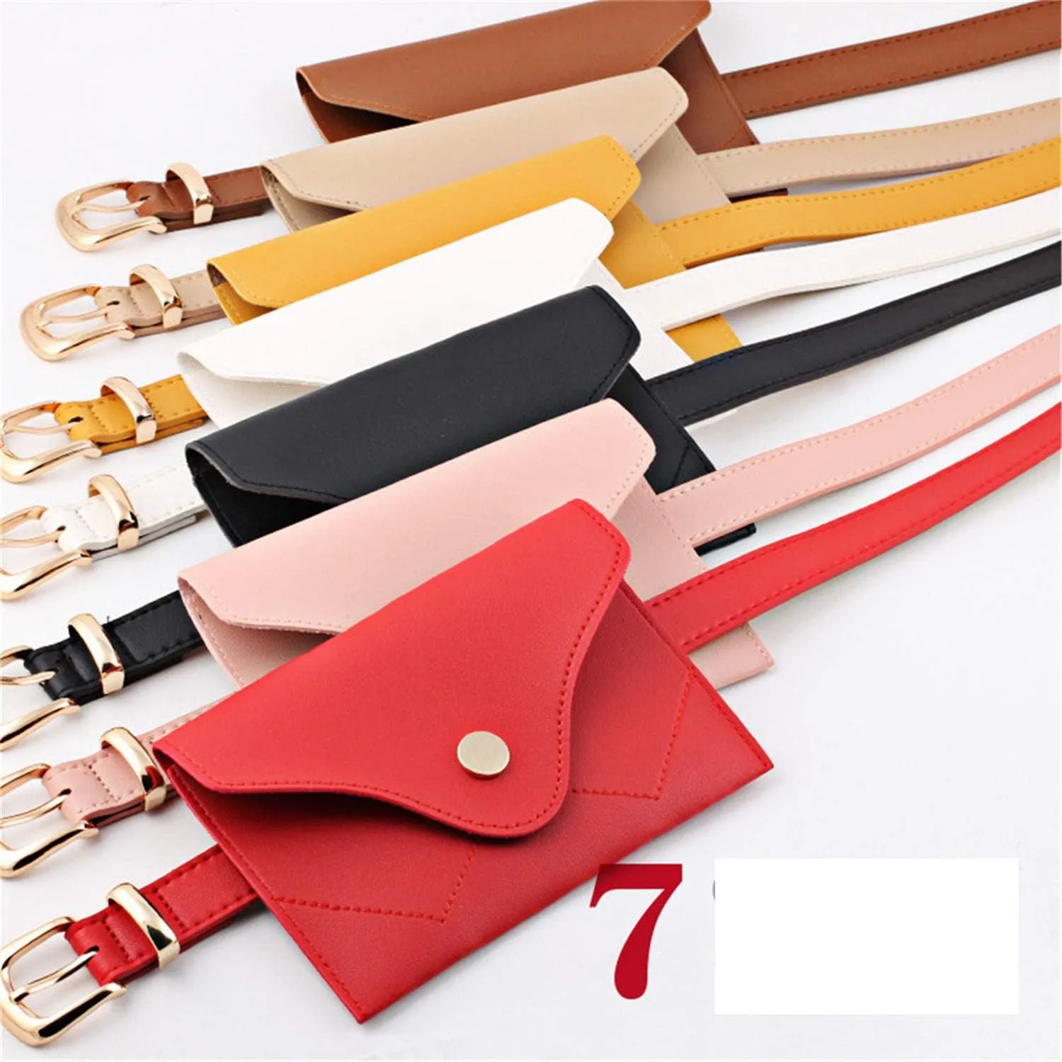 Andongnywell Women's Leather Fanny Pack Waist Bag with Removable Leather Belt Bag PU Belt Waist Pouch