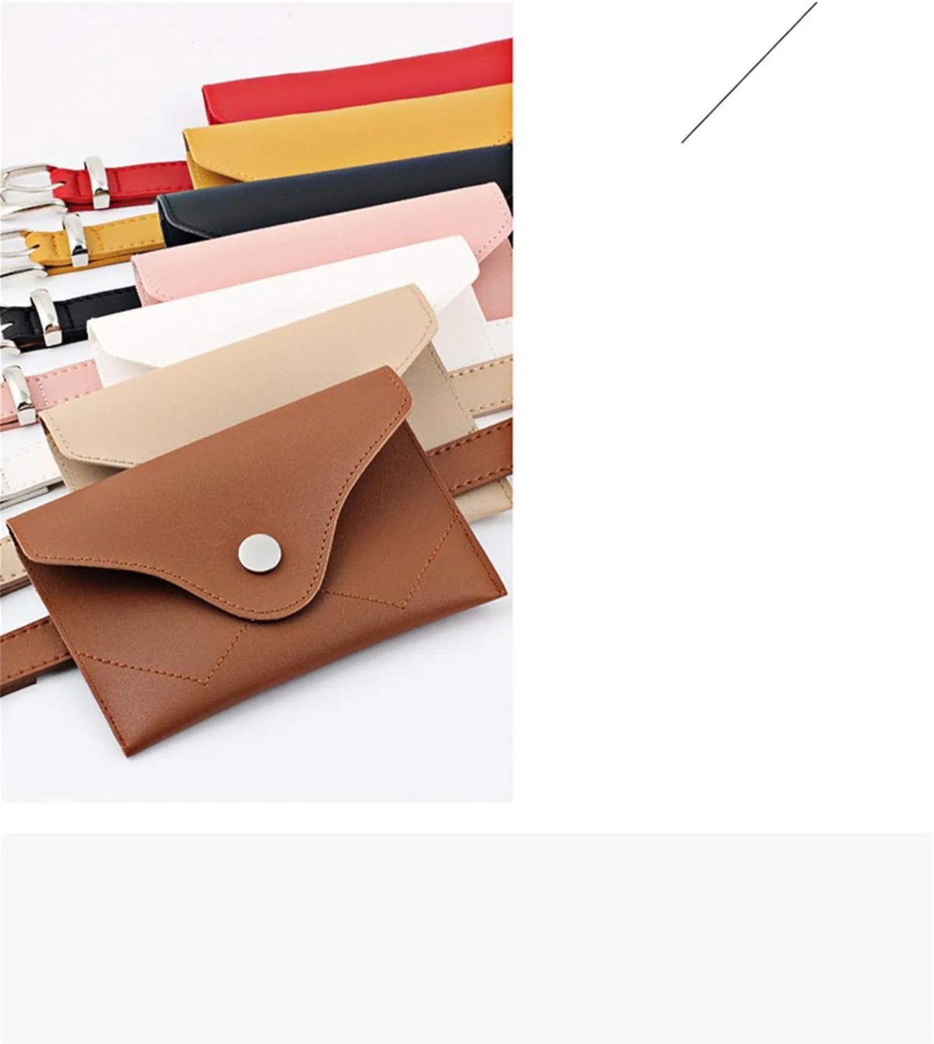 Andongnywell Women's Leather Fanny Pack Waist Bag with Removable Leather Belt Bag PU Belt Waist Pouch