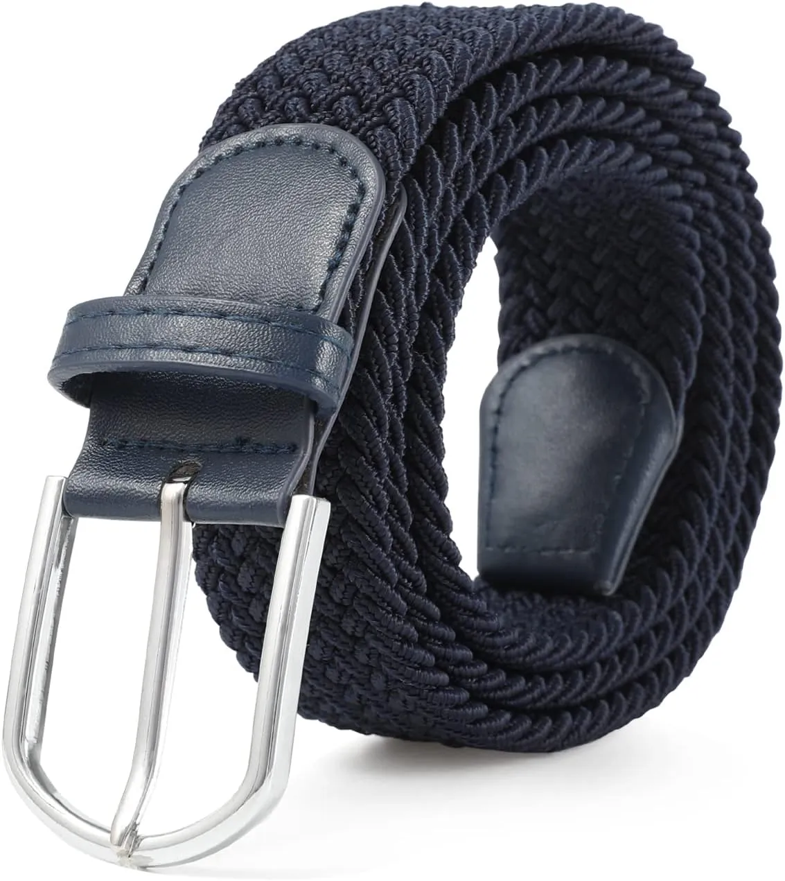 AWAYTR Elastic Braided Belt for Women - 2pcs Unisex Stretch Woven Fabric Belt for Jeans