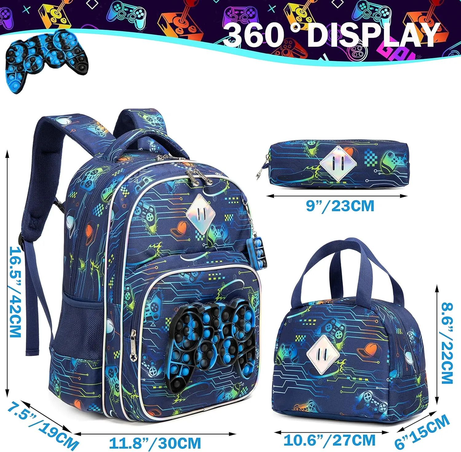 Backpack for Girls Elementary Preschool Kids Lunch Box for School