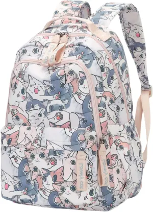 Backpacks for Girls Cute Cat Backpack for School Middle School Girls Bookbag