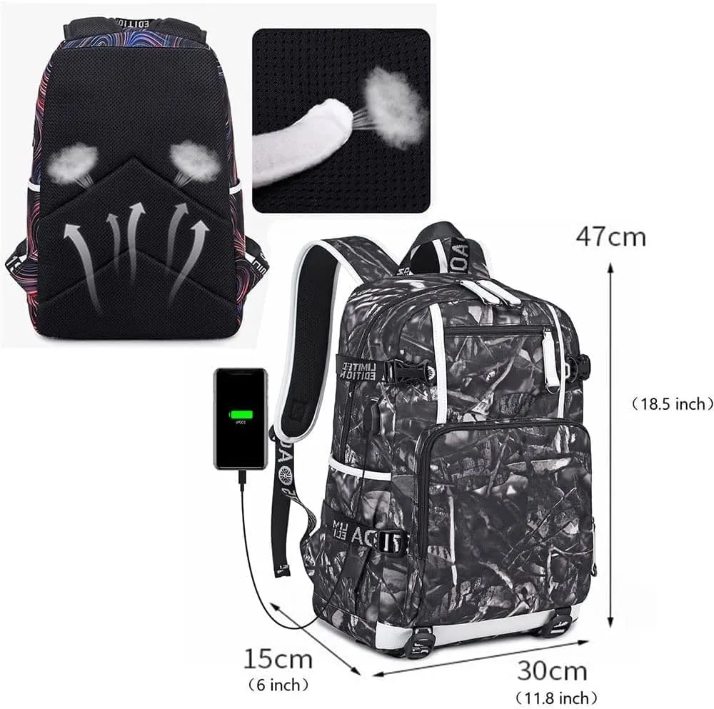 Basketball Player 30 Multifunction Backpack Travel Student Backpack Fans Bookbag For Men Women (3)
