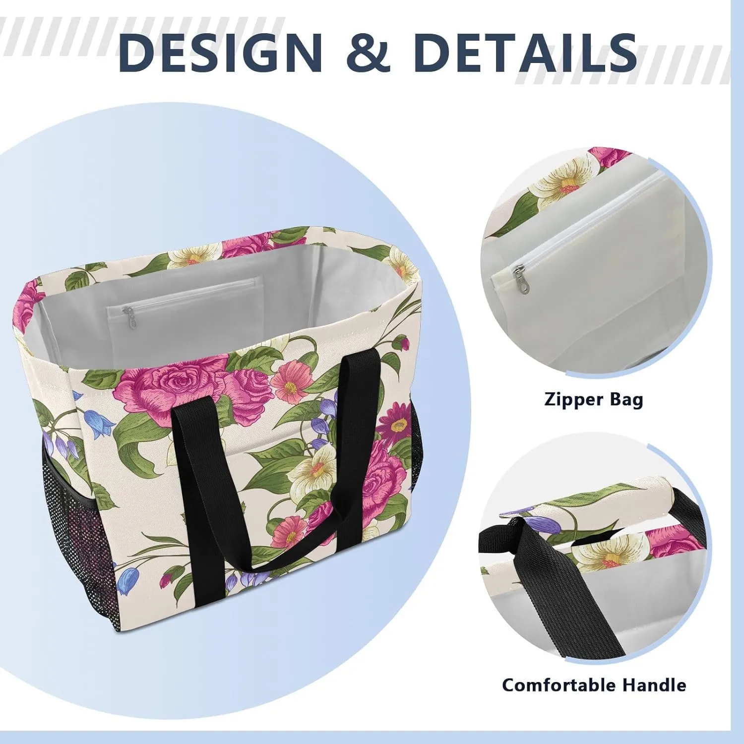 Beach Bag Pool Bag Large Reusable Shopping Bags with Handles