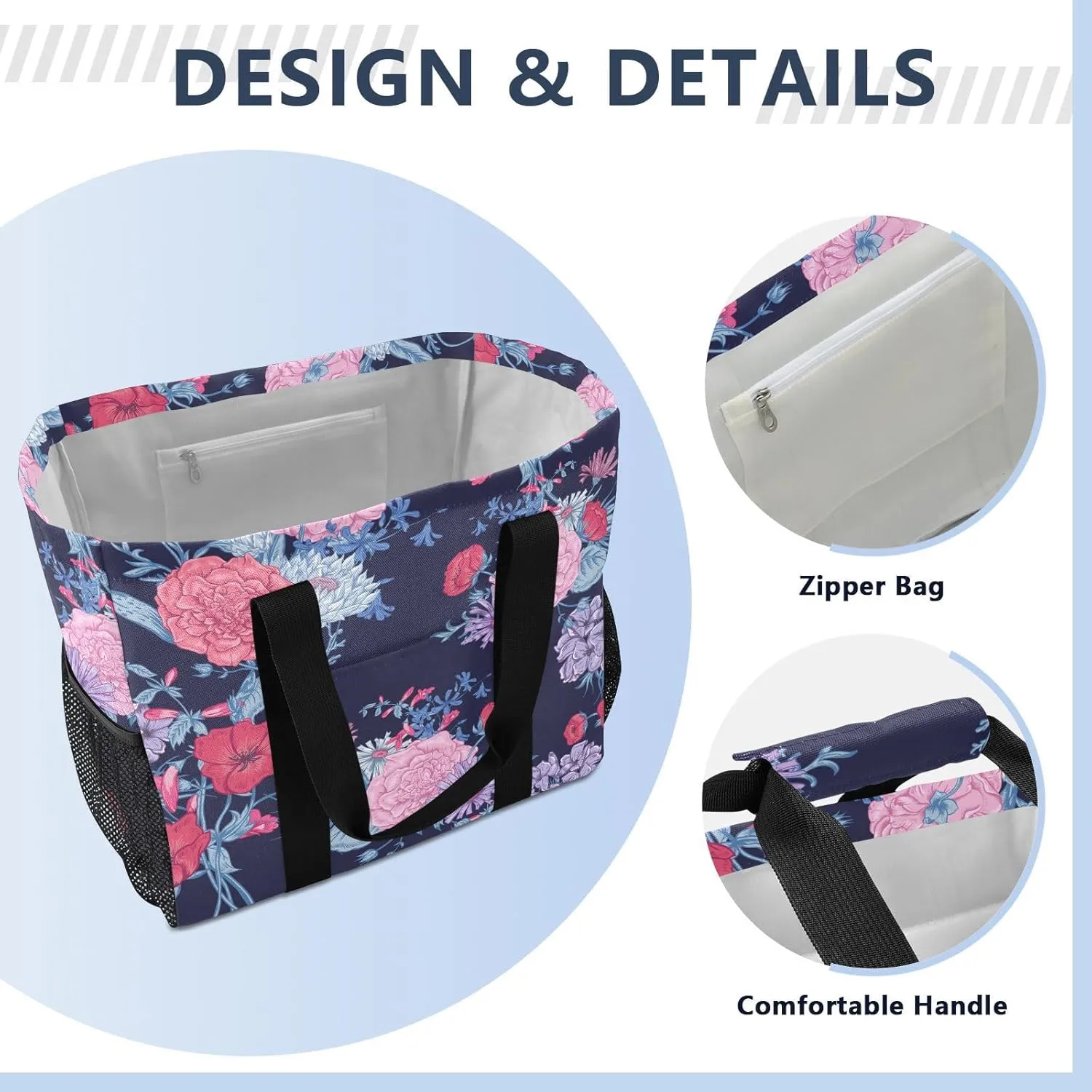 Beach Bag Pool Bag Large Reusable Shopping Bags with Handles