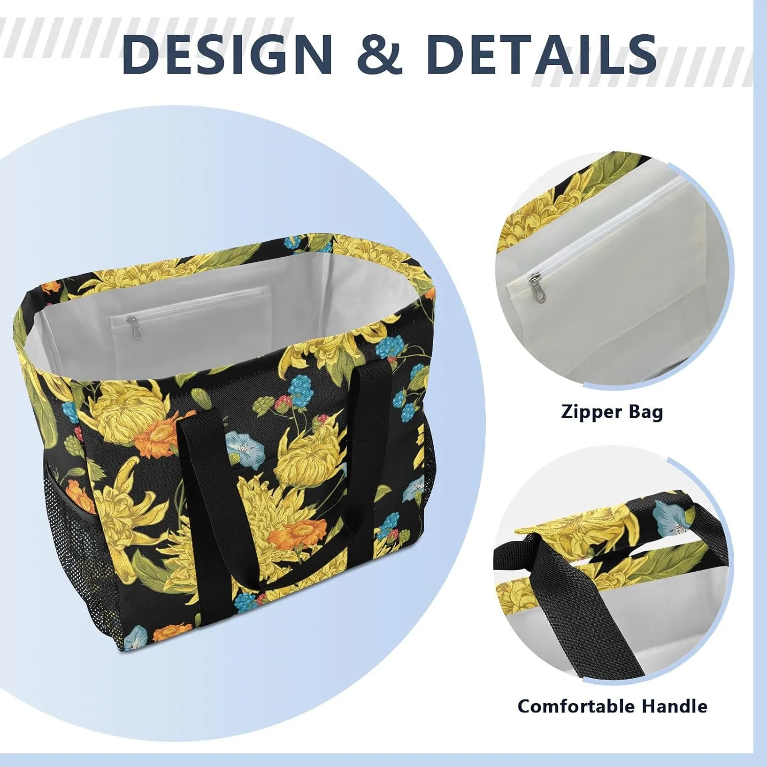 Beach Bag Pool Bag Large Reusable Shopping Bags with Handles