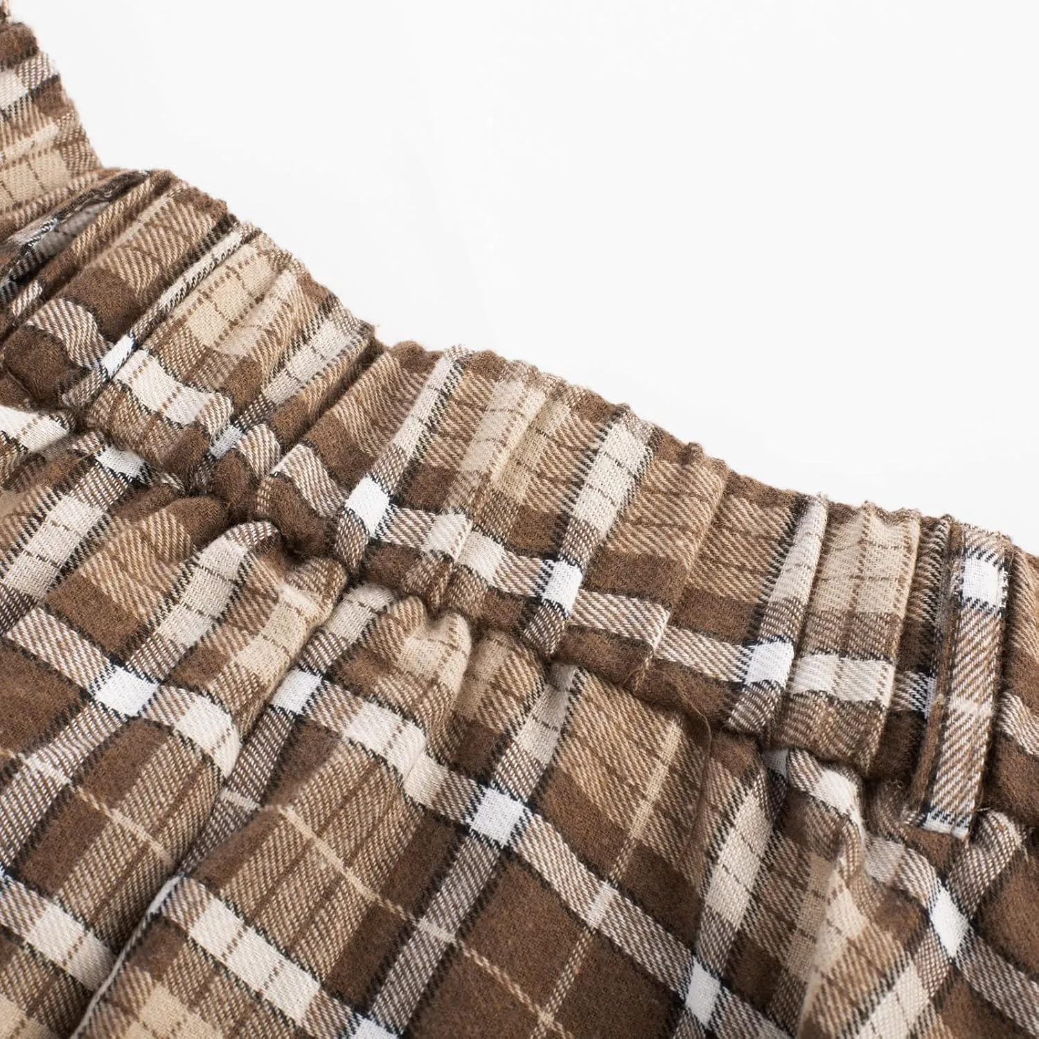 Belle Poque Women's Plaid A-line Skirt Vintage Pleated Flared Midi Skirts Fall Winter Skirts with Pockets & Belts