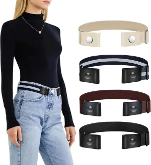 Belts for Women/Men Buckle Free Elastic Belt Invisible No Buckle Stretch Waist Belt For Jean Pants,Dresses,No Bulge