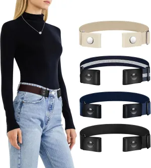 Belts for Women/Men Buckle Free Elastic Belt Invisible No Buckle Stretch Waist Belt For Jean Pants,Dresses,No Bulge