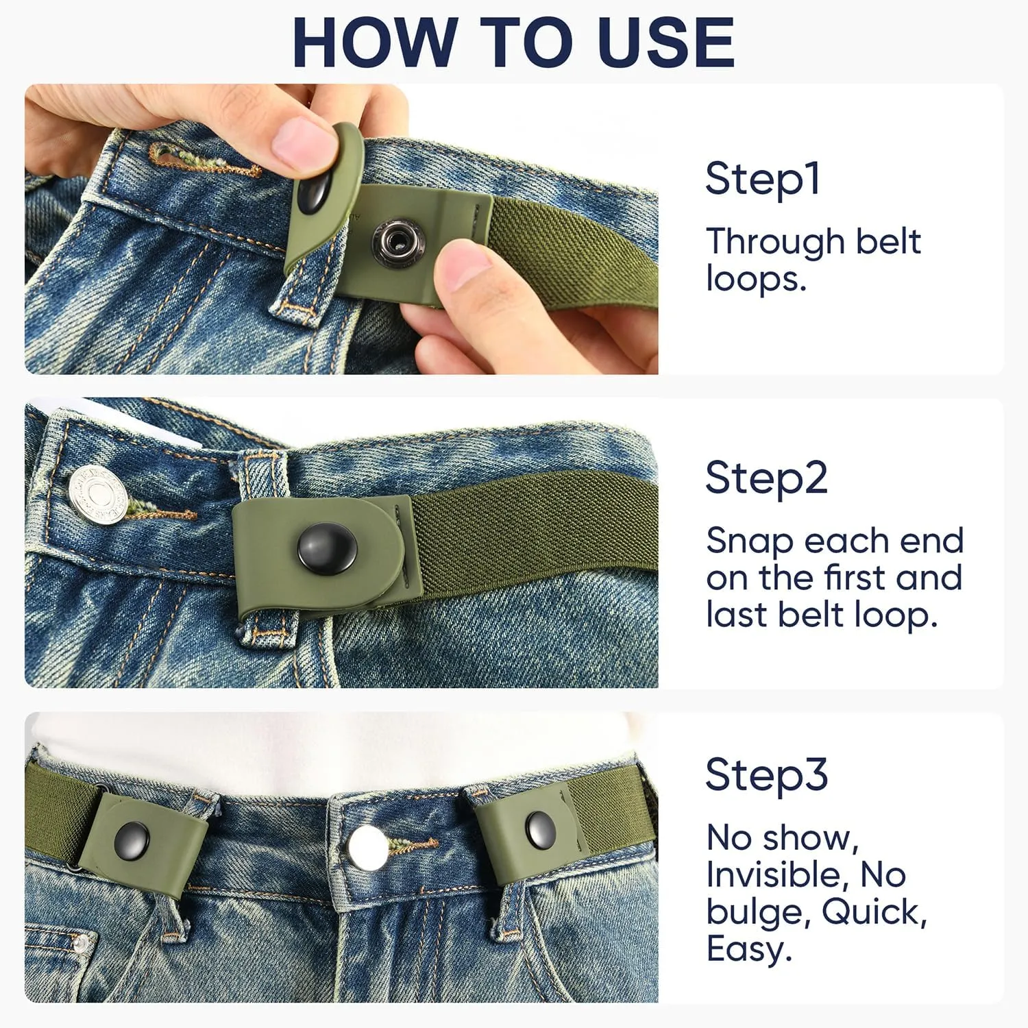 Belts for Women/Men Buckle Free Elastic Belt Invisible No Buckle Stretch Waist Belt For Jean Pants,Dresses,No Bulge