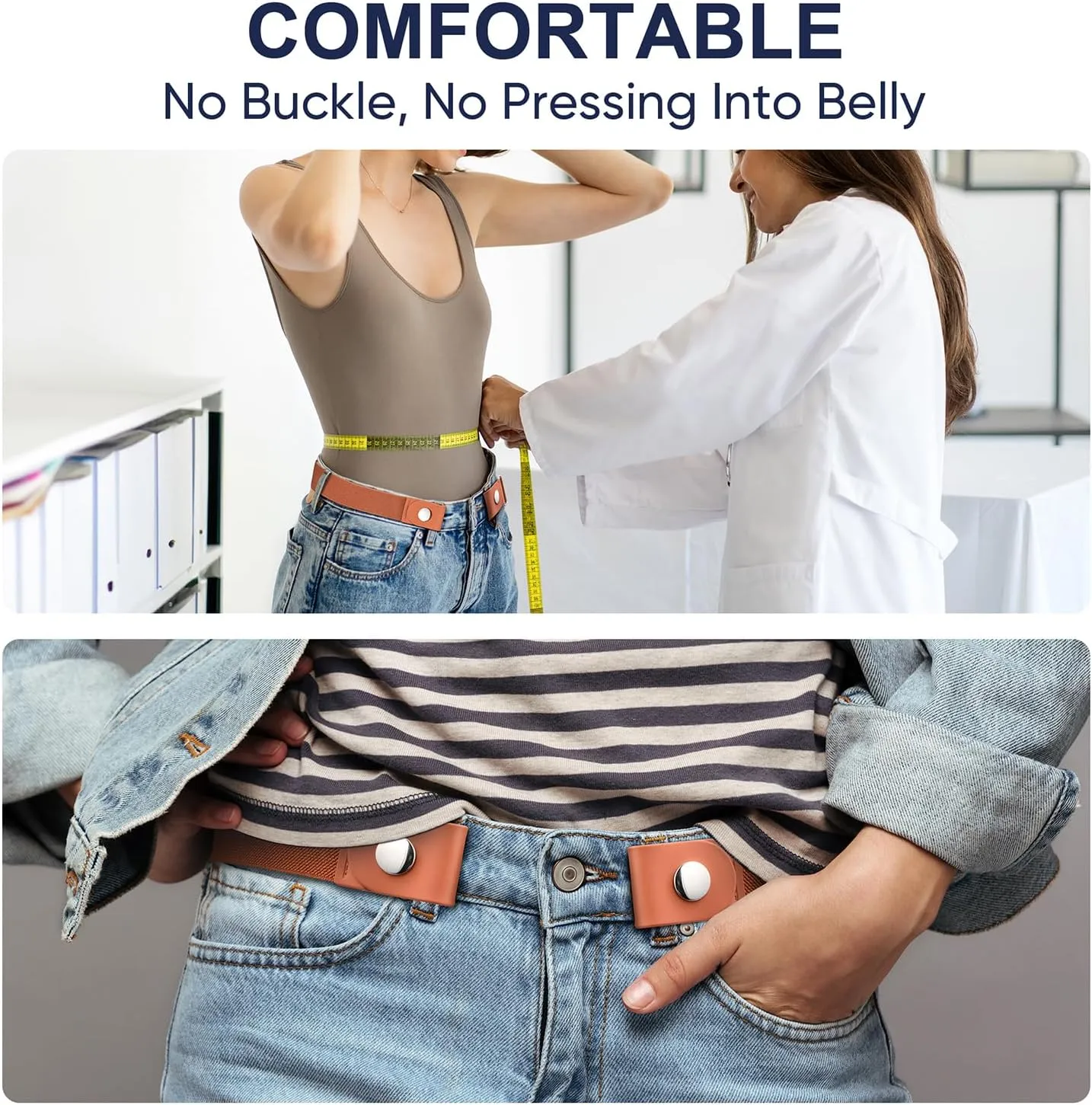 Belts for Women/Men Buckle Free Elastic Belt Invisible No Buckle Stretch Waist Belt For Jean Pants,Dresses,No Bulge