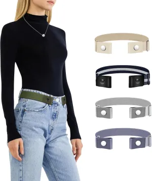 Belts for Women/Men Buckle Free Elastic Belt Invisible No Buckle Stretch Waist Belt For Jean Pants,Dresses,No Bulge