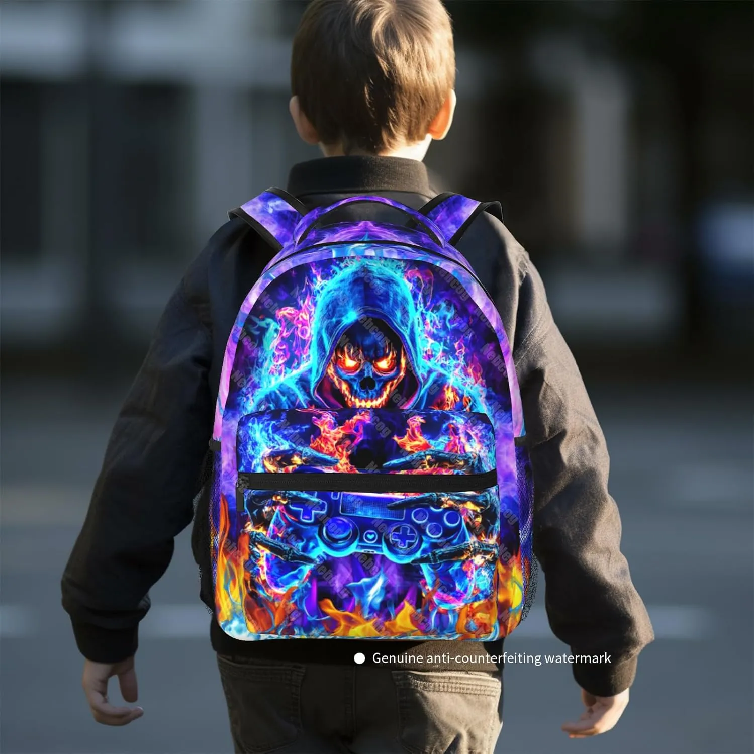 Boys Backpack For Kids School Backpack For Boys Children Game Bookbag Teens Elementary Middle School Backpacks for Boy 6-18 Waterproof Lightweight 17 Inches Travel Back Pack