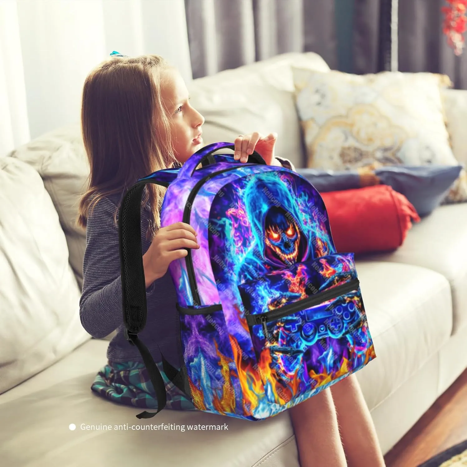 Boys Backpack For Kids School Backpack For Boys Children Game Bookbag Teens Elementary Middle School Backpacks for Boy 6-18 Waterproof Lightweight 17 Inches Travel Back Pack