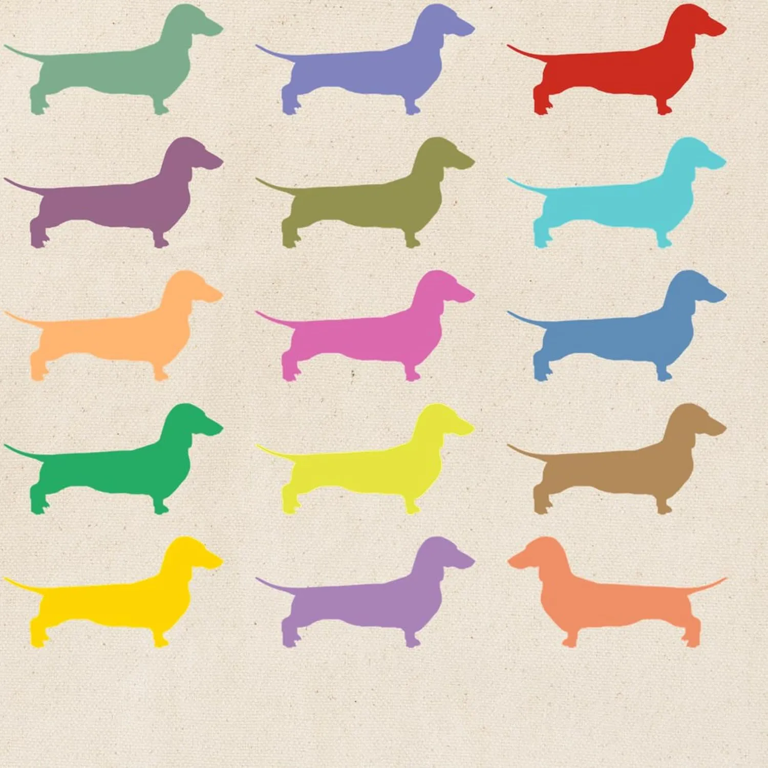 CafePress Colorful Dachshunds Tote Bag Natural Canvas Tote Bag, Reusable Shopping Bag