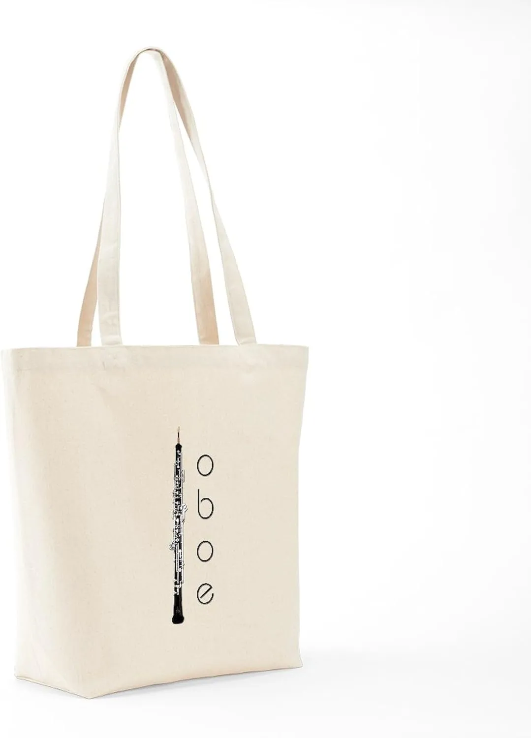 CafePress Oboe Oboeist Tote Bag Natural Canvas Tote Bag, Reusable Shopping Bag