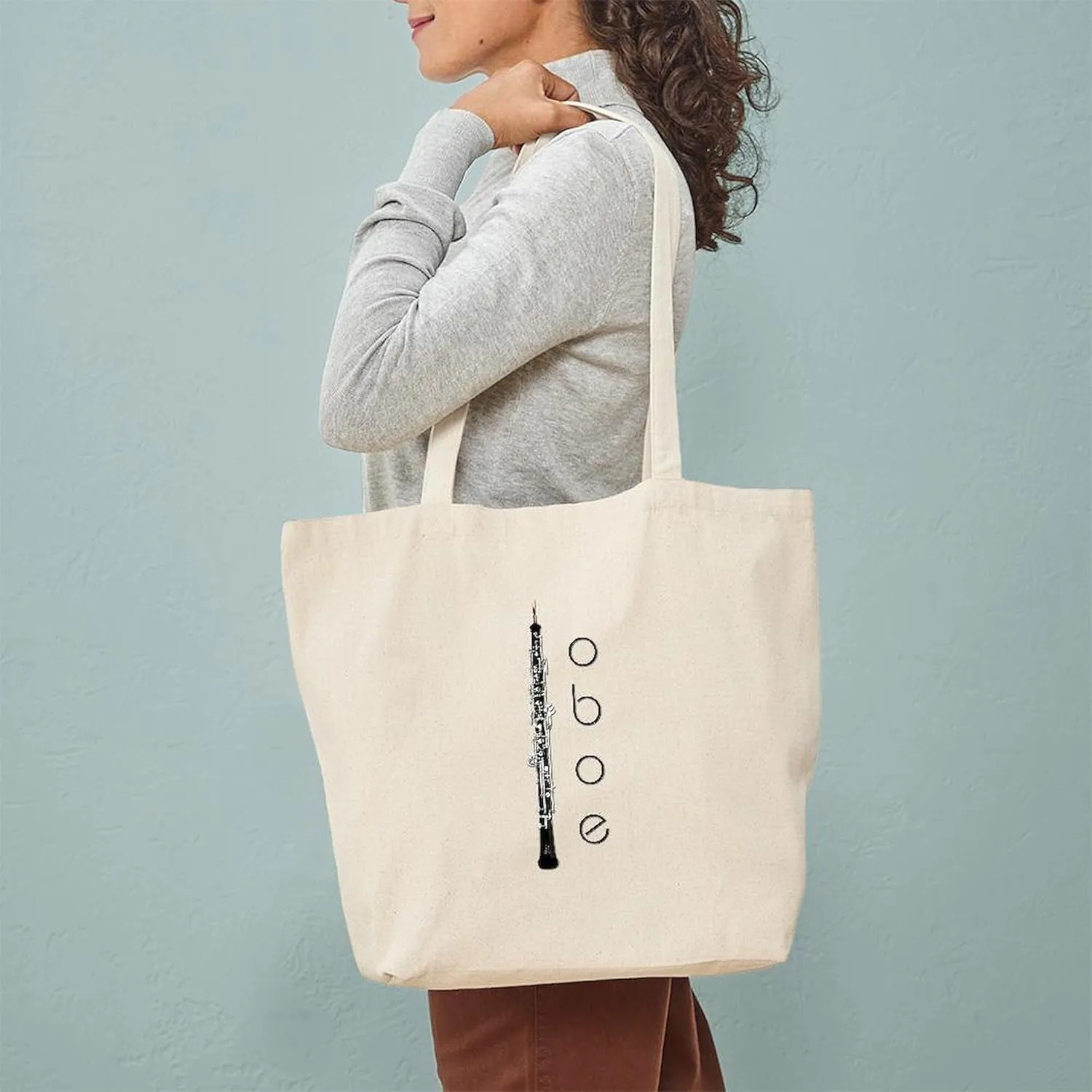 CafePress Oboe Oboeist Tote Bag Natural Canvas Tote Bag, Reusable Shopping Bag
