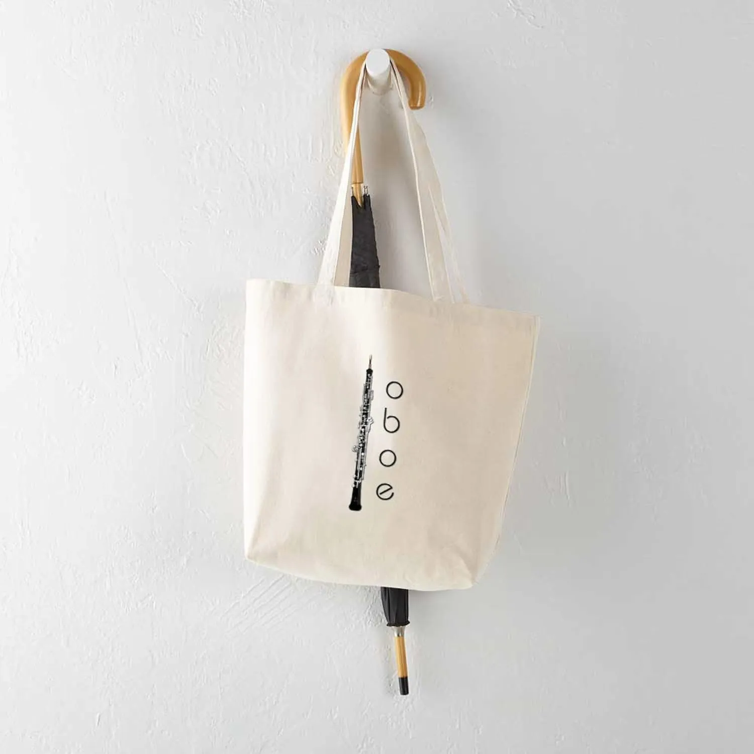 CafePress Oboe Oboeist Tote Bag Natural Canvas Tote Bag, Reusable Shopping Bag