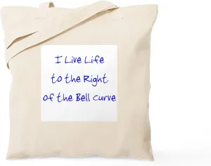 CafePress Right Of The Bell Curve Tote Bag Natural Canvas Tote Bag, Reusable Shopping Bag