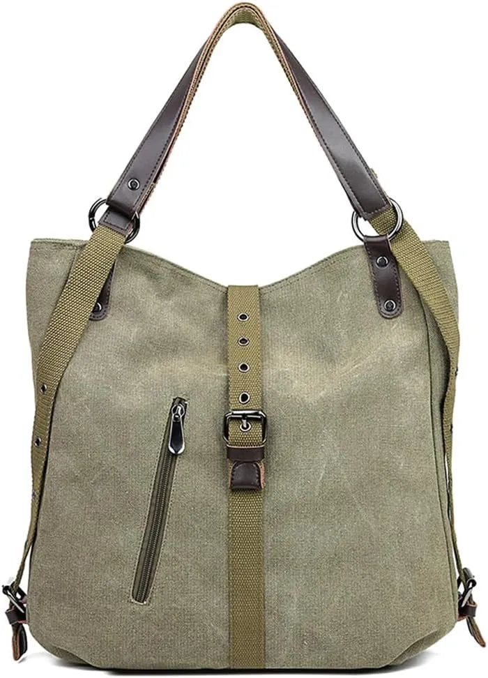 Canvas Shoulder Tote Bag Backpack for Women Hobo Handbag Ladies Totes Messenger Satchel Bags Casual Purse Handbags