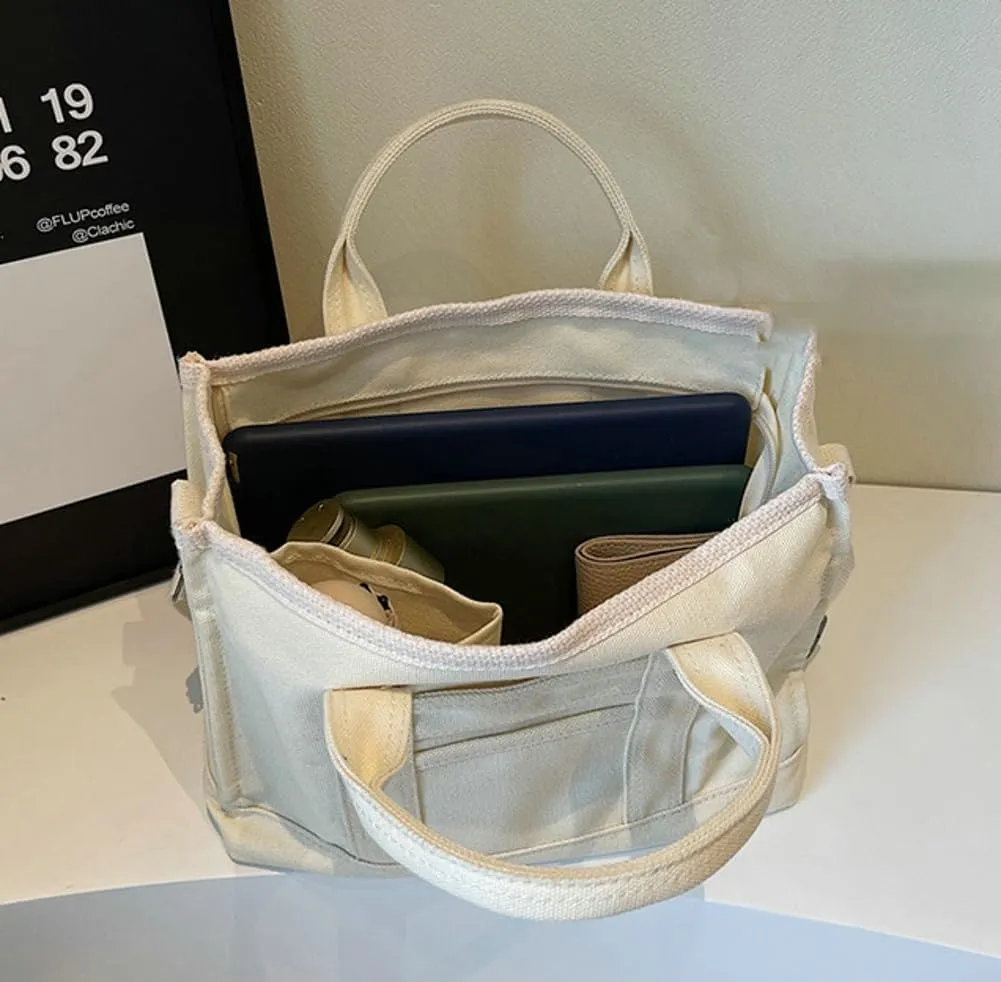 Canvas Tote Bag Women Cute Hobo Bags Crescent Satchels Shoulder Bag Crossbody Purse Travel Work Top-handle Tote Handbag
